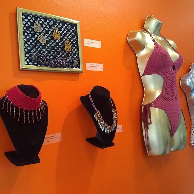 More of my exhibit at the All Bout Yarn show at the Southwest Arts Center