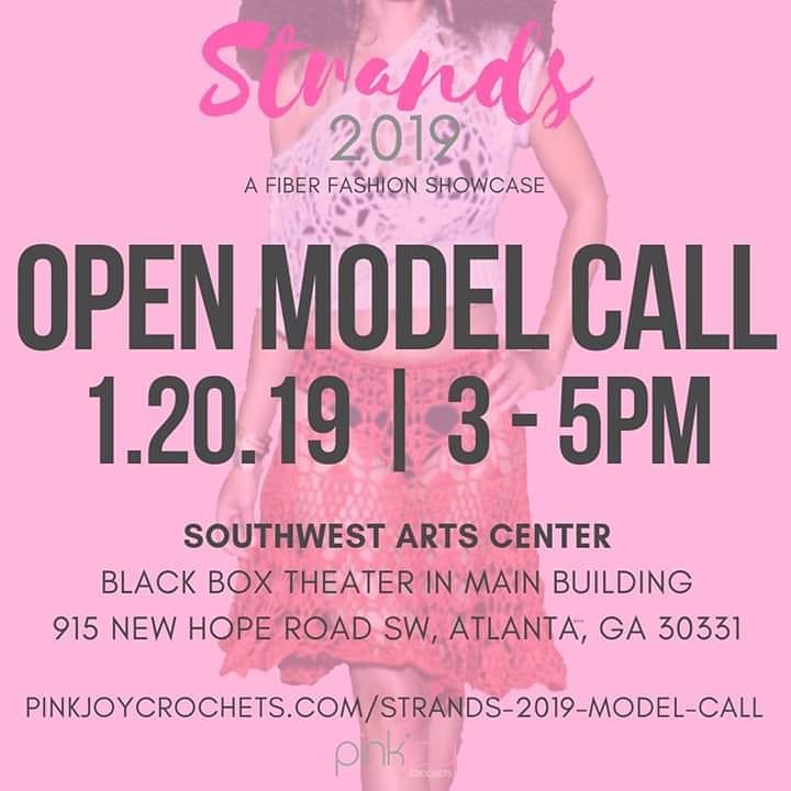 Open Model Call for industry and plus size models ages 12 & up for the Strands 2019 Fiber Fashion Showcase on March 24th